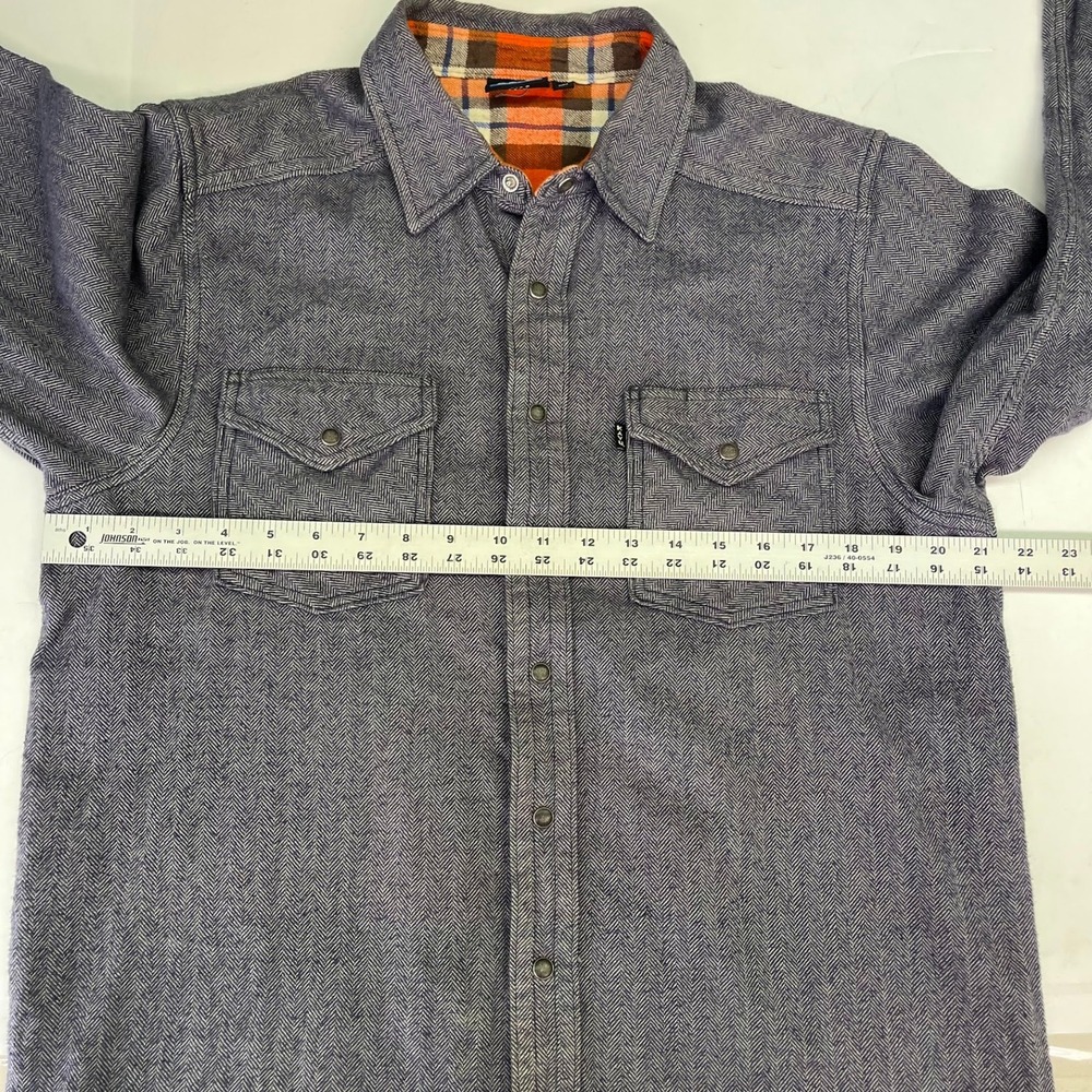 Kavu Mens Herringbone Flannel Lined Snap Down Lined Shirt Size L - Picture 11 of 13